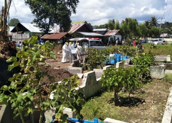 Pemakaman Jenasah pasien positif covid di Kelurahan Tamalate