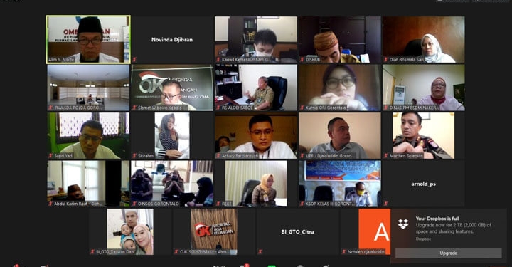 Rapat virtual ombudsman bersama OPD dan isntansi vertikal