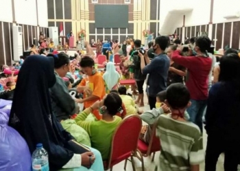 Pengungsi banjir di Kota Gorontalo