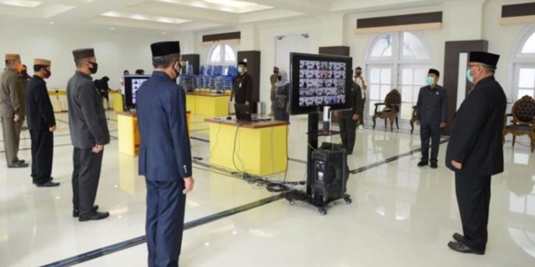 Gubernur Rusli Ikuti Upacara Harlah Pancasila Secara Daring