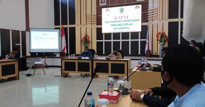 Rapat Forkompimda yang membahas rencana kunjungan kerja Presiden Joko Widodo terkait penerapan new normal