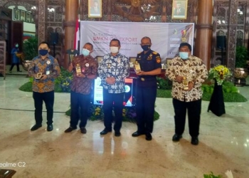 Bupati Tulungagung saat menghadiri peringatan Hari Usaha Mikro Kecil Menengah (UMKM) yang ke-5 tahun 2020 dan Saresahan UMKM Go Eksport di Pendopo Kongas Arum Kusumaning Bangsa, Kamis (24/9/2020). Foto Istimewa
