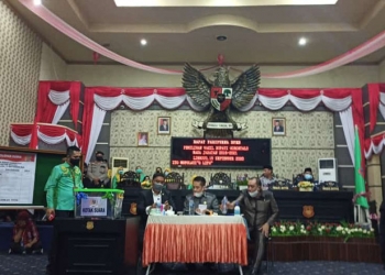 Pemilihan PAW Wakil Bupati Gorontalo di DPRD Kabupaten Gorontalo, Selasa (15/9/2020). (arif/gopos)
