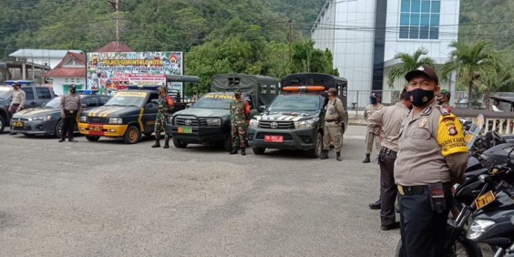 Tim Pemburu Pelanggar Protokol Kesehatan yang diluncurkan Polres Gorontalo Kota, Senin (28/9/2020). (isno/gopos)