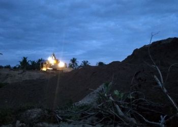 Salah satu lokasi tambang emas tanpa izin di wilayah Pohuwato yang menggunakan alat berat