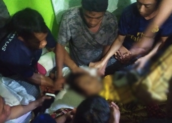 Jasad nelayan yang hilang dan ditemukan meninggal di perairan Pantai Ratu, Boalemo, Sabtu (25/10/2020).  (istimewa)