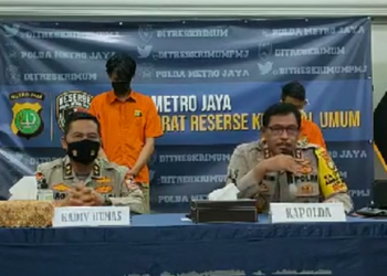 Polda Metro Jaya Menangkap Pelaku terkait demo Omnibus Law Undang- undang yang berakhir ricuh di Jakarta, Kamis (8/10/2020). Foto Istimewa