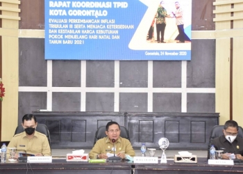 Pemerintah Kota Gorontalo saat melakukan rapat koordinasi TPID Kota Gorontalo. Foto: Istimewa