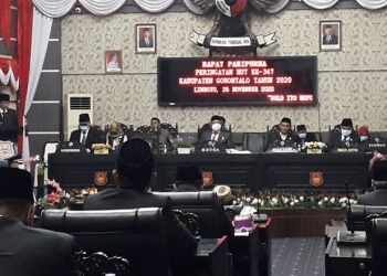 Rapat Paripurna peringatan HUT ke-347 Kabupaten Gorontalo, Kamis (26/11/2020) (fitri/gopos)