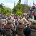 Aksi unjuk rasa Aliansi Masyarakat Lingkar Tambang Pohuwato menuntut realisasi WPR, Senin (21/12/2020). (Muhajir/gopos)