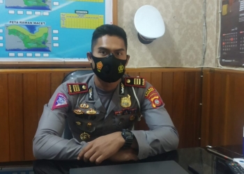 Kasat Lantas Polres Gorontalo, AKP Dedik Agus Purwanto, usai melaksanakan rapat Rapat Koordinasi Tentang Berkeselamatan Lalu Lintas Menjelang Malam Tahun. Foto: Putra/gopos.