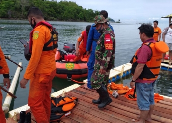 Pencarian terhadap Rudi Mamu, nelayan yang hilang di perairan Tolango, Gorontalo Utara. (istimewa)