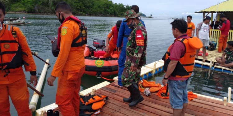 Pencarian terhadap Rudi Mamu, nelayan yang hilang di perairan Tolango, Gorontalo Utara. (istimewa)