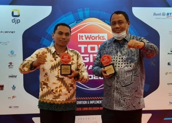 Pemerintah Kabupaten (Pemkab) Gorontalo, berhasil menerima 3 penghargaan sekaligus pada acara TOP Digital Awards 2020 di Jakarta, Selasa (22/12/2020).