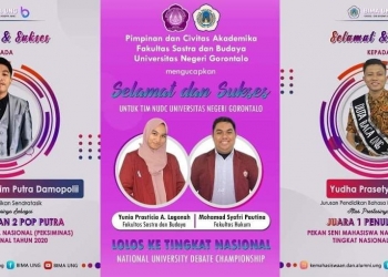 Mahasiswa UNG, yang merhasil meraih tiga prestasi nasional. Foto: Istimewa.
