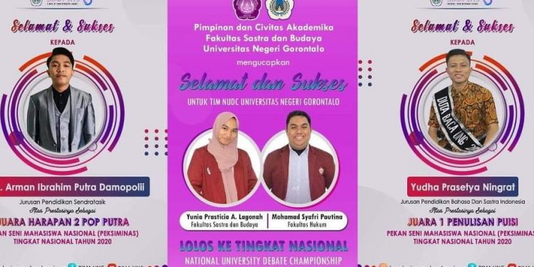 Mahasiswa UNG, yang merhasil meraih tiga prestasi nasional. Foto: Istimewa.