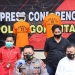Polda Gorontalo, saat melakukan konferensi pers terkait penangkapan spesialis pencuri AKI Tower di Provinsi Gorontalo. Foto: Istimewa.