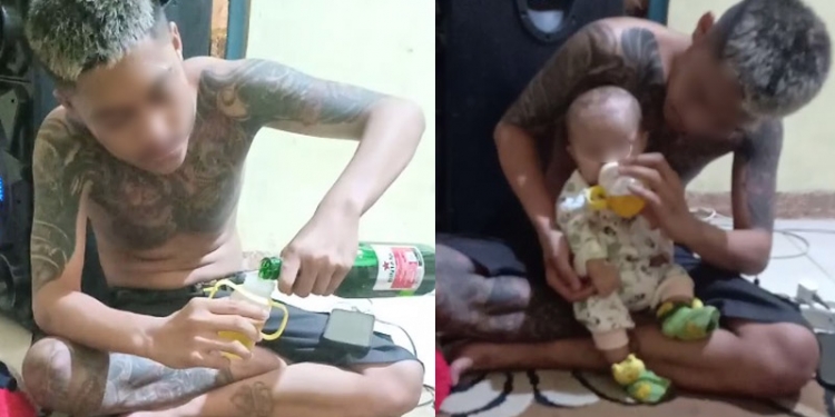 Cecoki Bayi dengan Minuman Keras