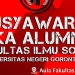 Baliho Musyawarah Besar Ikatan Almuni Fakultas Ilmu Sosial UNG. Foto: Istimewa.