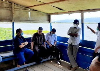 Monitoring Komisi III DPRD Provinsi Gorontalo terhadap proyek revitalisasi Danau Limboto. Foto: Istimewa.