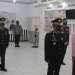 SERTIJAB - Kapolres Gorontalo AKBP Ade Permana, bersama Ibu Ivone Ade Permana, Wakapolres Kompol Pietmon Tamalawe, Kasat Lantas AKP, Dedik Agus Purwanto, mengikuti sertijab Kapolri secara virtual, Rabu (27/1/2021)(Putra/Gopos)