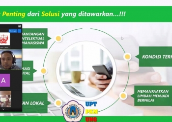 Direktur UPT PKM UNG, Z.C Facrusyah, saat memberikan materi terkait dengan tips dan trik dalam kegiatan PKM. (Foto Istimewa)