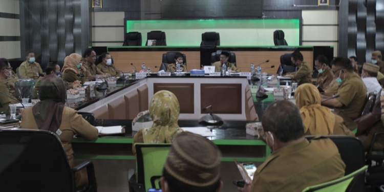Suasana Rapat perdana pada awal tahun 2021 terkait evaluasi program 2020, dan program 2021. Foto (Putra/Gopos).