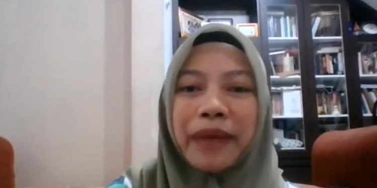 Anggota Dewan Pembina Perludem, Titi Anggraini saat menjadi narasumber dalam Diskusi Publik yang berlangsung secara virtual, Kamis (21/1/2021).