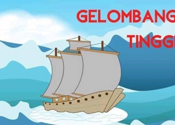 Ilustrasi gelombang tinggi,