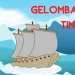 Ilustrasi gelombang tinggi,