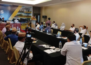 Rapat kerja teknis ini bertujuan untuk mempercepat pelaksanaan program dan kegiatan prioritas yang ada dalam dokumen pelaksanaan anggaran dinas PUPR tahun 2021. (Foto: Aldy/gopos.)