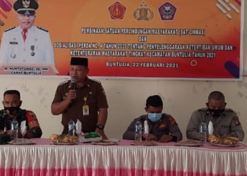 Sosialisasi pembinaan satuan perlindungan masyarakat, Senin(22/02/2021).(istimewa)