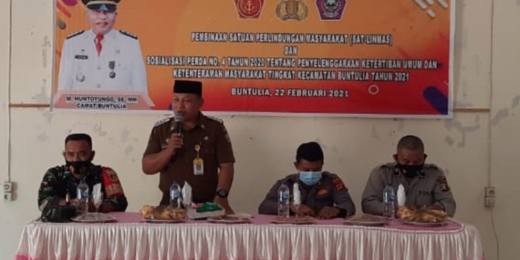 Sosialisasi pembinaan satuan perlindungan masyarakat, Senin(22/02/2021).(istimewa)