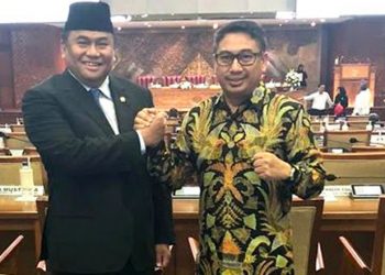 Wakil Ketua DPRI RI Rachmat Gobel saat bersama Hamim Pou (foto istimewa)