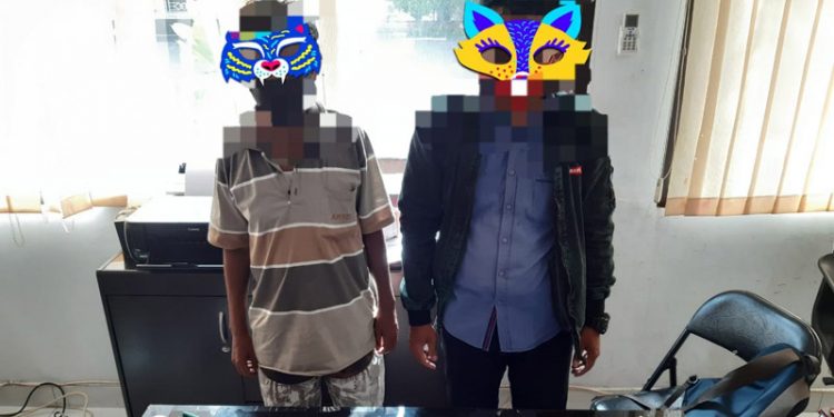 JUDI TOGEL - Dua terduga pelaku judi togel online diamankan Tim Resmob Polda Gorontalo.