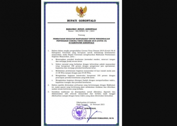 Warga di Kabupaten Gorontalo dilarang keluar malam