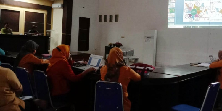 Pertemuan koordinasi pelaksanaan aksi konvergensi pencegahan stunting secara kolaboratif dan terintegrasi, Kamis (4/2/2021). (azhar/gopos)
