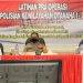 OPERASI PEKAT OTANAHA - Latihan pra operasi pekat otanaha dipimpin oleh Wakapolda Gorontalo Brigadir Jenderal Polisi Drs. Pudji Prasetijanto Hadi, MH, Rabu (10/2/2021) di Aula Titinepo, Polda Gorontalo.