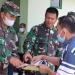 Danrem 133 Nani Wartabone Brigjend Bagus Antonov Hardito (Tengah) juga Asisten Logistik Kodam XIII/Mdk (merdeka) Kolonel Czi Achmad Yussa (Kiri) meninjau lokasi Pembangunan Secaba di Desa Tabongo Barat Kecamatan Tabongo Kabupaten Gorontalo. (Putra/Gopos)