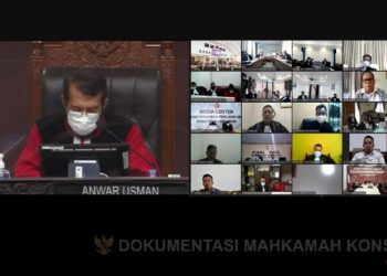 Tangkapan Layar - Pembacaan Putusan  Sidang Perselisihan Hasil Sengketa Pilkada (Pemilihan Kepala Daerah)