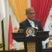Bupati Pohuwato Syarif Mbuinga saat sampaikan LKPJ APBD tahun 2020, Selasa (09/02/2021). (Istimewa)