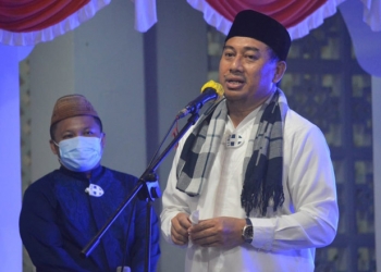 Bupati Bone Bolango Hamim Pou saat membuka kegiatan STQH ke X Tingkat Kabupaten Bone Bolango (foto AKP/Kominfo)