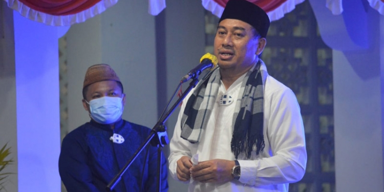 Bupati Bone Bolango Hamim Pou saat membuka kegiatan STQH ke X Tingkat Kabupaten Bone Bolango (foto AKP/Kominfo)