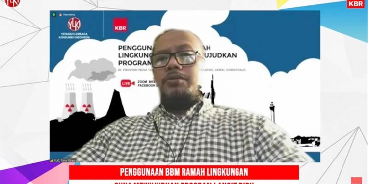 PROGRAM LANGIT BIRU - Ketua Pengurus Harian YLKI Tulus Abadi dalam Webinar Mendorong Penggunaan BBM Ramah Lingkungan Guna Mewujudkan Program
Langit Biru yang diselenggarakan oleh KBR dan YLKI secara daring', Kamis (25/3/2021).