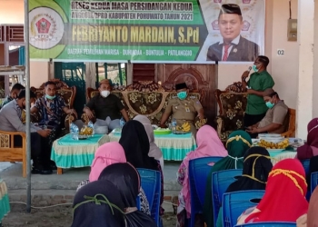 Reses kedua masa persidangan kedua yang dilaksanakan oleh anggota DPRD Kabupaten Pohuwato, Febryanto Mardain, Senin (15/03/2021).