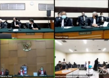 Suasana sidang Habib Rizieq di PN Jakarta Timur. (suara.com)