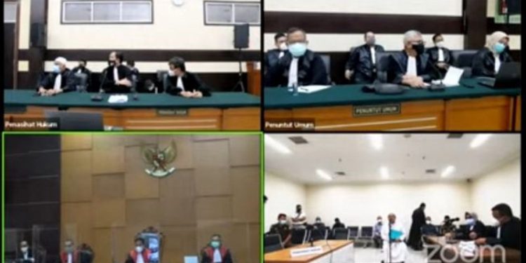 Suasana sidang Habib Rizieq di PN Jakarta Timur. (suara.com)