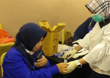 Pelaksanaan Swab Antigen kepada Peserta Rakorwil Partai Nasdem Provinsi Gorontalo (Indra/Gopos)