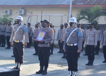 Upacara Pemberhentian Tidak Dengan Hormat Anggota Polri Polres Gorontalo (Istimewa)