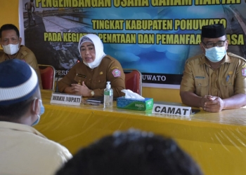 Sosialisasi pengembangan usaha garam rakyat (pugar) tingkat Kabupaten Pohuwato. (Humas)
